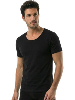 Öts Erkek %100 Pamuk T-Shirt Açık Yaka Yarım Kollu Özel Tasarım (1610)