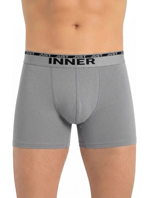 Just Inner Erkek Pamuklu Boxer Kabartma Bel Lastikli İç Giyim Konforu (135001)