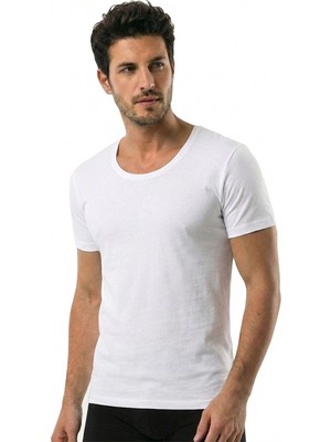 Öts Erkek %100 Pamuk T-Shirt Açık Yaka Yarım Kollu Özel Tasarım (1610)
