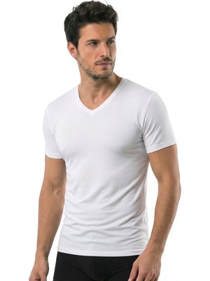 Öts Erkek Modal T-Shirt V Yaka Modal Günün Her Anı İçin (1623)