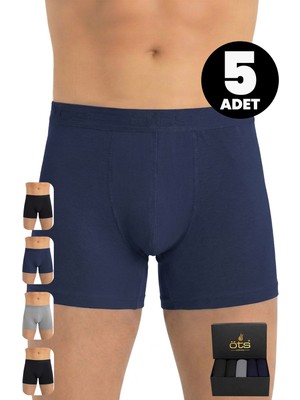 Öts Premium Erkek 5’li Modal Boxer Modal Hediye Kutulu Ultra Yumuşak Modal Kumaş Esnek Kalıp Ve Kaliteli Esnek ve Konforlu (2641-K)