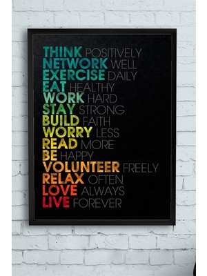 Prime (PSTER12707) Çalışmanın Kuralları Girişimcilik Çerçeveli Tablo (50X70CM)