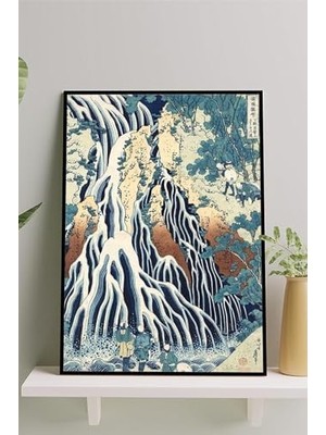 Prime (PSTER14672) Kirifuri Waterfall-Katsushi Hokusai Sanatsal Çerçeveli Tablo 40 x 50