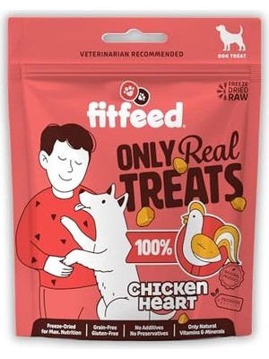 Fitfeed Freeze-Dried Çiğ Tavuk Yürek Köpek Ödül Maması 40G
