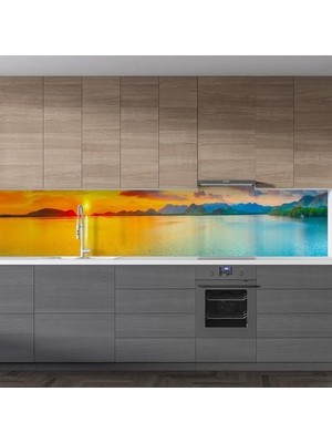 Vuralsin38 Mutfak Tezgah Arası Folyo Kaplama Folyosu Deniz Dağ 60X500 cm