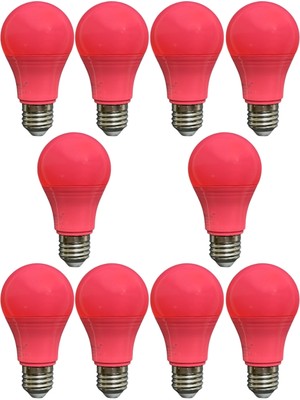 Avarson (10 Adet) Osaka 10W Pembe Işık E27 Duylu (Kalın Duy) LED Ampul