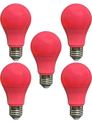 Avarson (5 Adet) Osaka 10W Pembe Işık E27 Duylu (Kalın Duy) LED Ampul