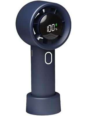 Vuralsin38 Cırak Turbo El Vantilatörü 100 Kademeli Ayarlı Güçlü Rüzgar Taşınabilir Fan LED Ekranlı Usb-C Şarjlı Sessiz Mini Vantilatör Masaüstü ve Elde Kullanım El Fanı Mini Vantilatör Mini Fan (Mor)
