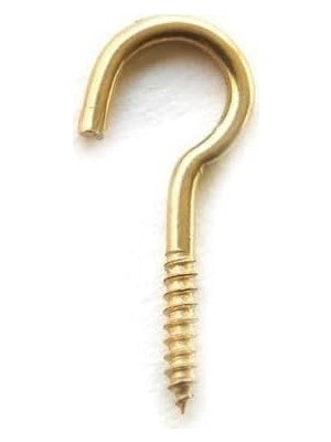 Vuralsin38 Piton Kanca Seti -  Paket, Vidalı Soru Işareti Askı, Ahşap ve Duvar Için Metal Vidalı Kanca, Avize, Saksı ve Avadanlık Askısı, Sarı Çinko Kaplama (20X80)