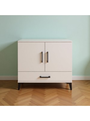 Dienni Arges Minimalist Tasarımlı 2 Raflı Tek Çekmeceli Şifonyer 88 x 30 x 80 cm Aytaşı Suntalam