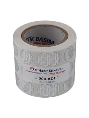 Vuralsin38 Original Etiketi Pp (Hologramlı) 15MM Çapında 2000 Adet Yan Yana 3 Lü