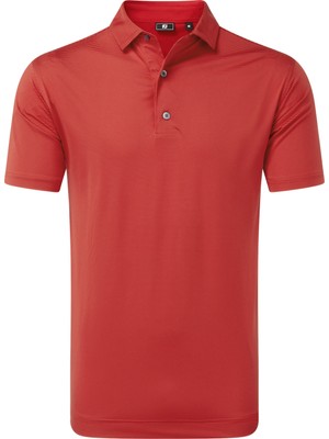 Footjoy Micro Feeder Stripe Lisle Erkek T-Shirt Açık Kırmızı 39353