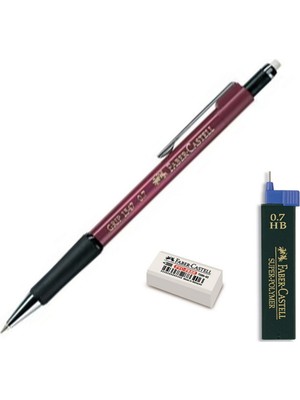 Faber-Castell Bordo Faber Grip II 1347 0.7 Uçlu Kalem Seti Ergonomik Tasarım ve Kaymaz Yüzey