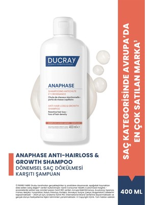 Ducray Anaphase Reactive Dönemsel Saç Dökülmesi ve Yoğunluk Kaybı Yaşayan Saçlar İçin Şampuan 400ml