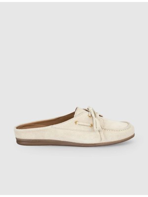 Cabani Süet Bej Kadın Mule Loafer