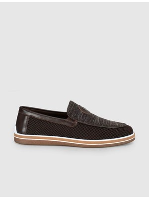 Cabani Kahverengi Triko Loafer Erkek Ayakkabı