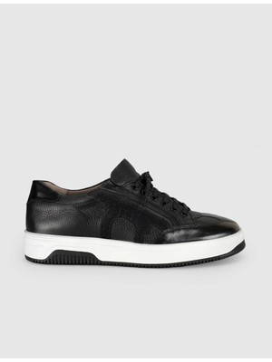 Cabani Premium Deri Siyah Erkek Sneaker