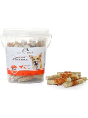 Esca Tavuklu Lokmalık Munchy 6 Santimetre 50'li Köpek Ödül Maması