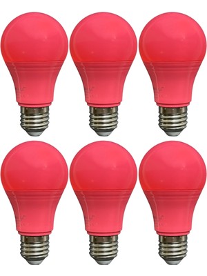 Avarson (6 Adet) Osaka 10W Pembe Işık E27 Duylu (Kalın Duy) LED Ampul