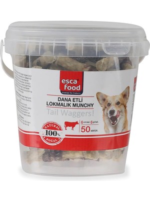 Esca Dana Etli Lokmalık Munchy 6 Santimetre 6 Gram 50'li Köpek Ödül Maması