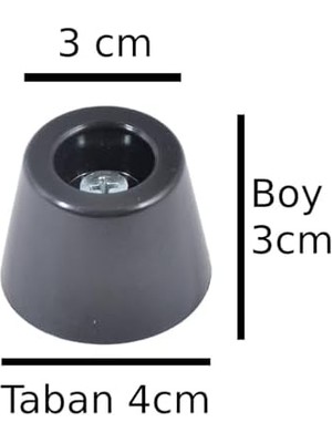 Vuralsin38 Masa Koltuk Kanepe Kitaplık Ünite Ayak Yükseltici Plastik Konik Ayak Boy 3 cm Çap 3-4 cm