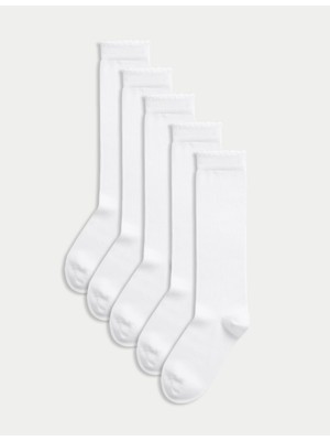 Marks & Spencer 5'li Freshfeet™ Diz Altı Çorap (2-11 Yaş)