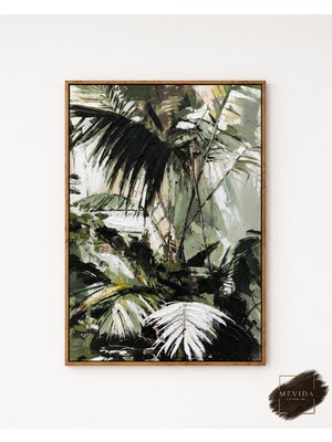 Mevida Curated Art Tropikal Yağmur Ormanı | Dokulu Tablo 60X90 cm Mdf Çerçeveli Dekoratif Duvar Tablosu
