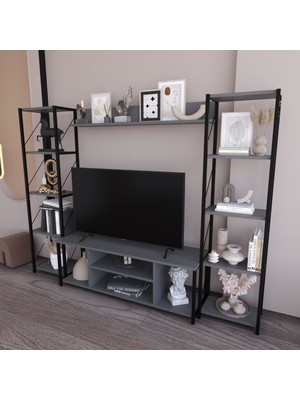 The Violett Onebo 200 cm Tv Ünitesi Seti Yaşam Ünitesi Seti Metal
