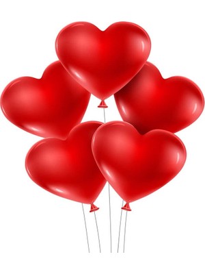 Balonevi Kırmızı Kalp Balon 20 Adet 12 inç Helyum Uyumlu Parti Malzemeleri
