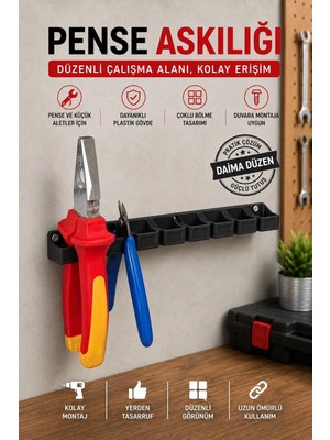EVORADECO Duvara Monte Pense & Yan Keski Askı Aparatı Plastik Malzeme ile Dayanıklı ve Pratik