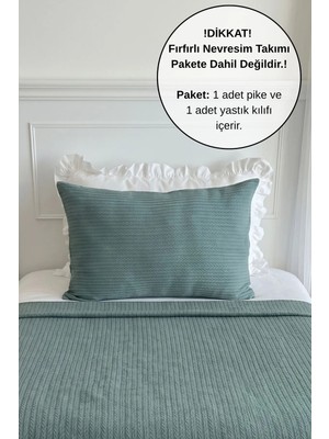 Pamuka Pike Takımı Tek Kişilik Örgü Desen-Indigo Mavi