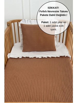 Pamuka Pike Takımı Bebek Örgü Desen-Kahverengi