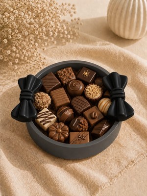 Gizem Design Products Fiyonk Kase - Şekerlik - Çikolatalık Koyu Gri