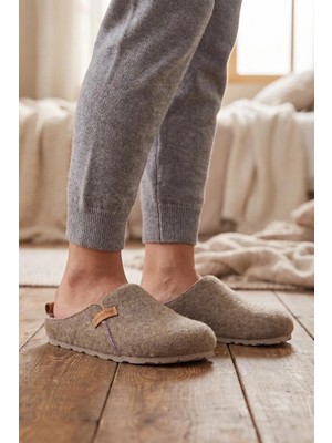 Gezer Kışlık Keçe Comfort Taban Kadın Ev Bahçe Terlik