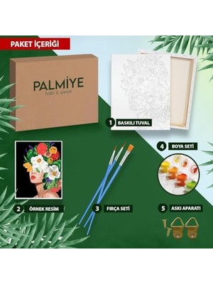 Vuralsin38 Hobi Sanat Sayılarla Boyama Tuval Seti Fırça Boya Dahil (Çıtalı) 40X50 cm - Potter