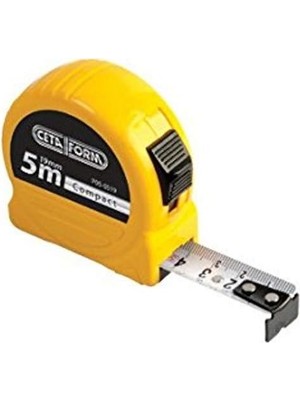 Vuralsin38 Form P05-0519 Compact Şerit Metre, Sarı, 5 M x 19 mm