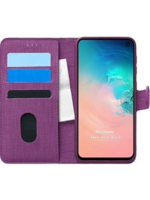 Vuralsin38 Galaxy S10E Için Kılıf Fabric Book Wallet Mor [galaxy S10E ile Uyumlu Kılıf - Mor]
