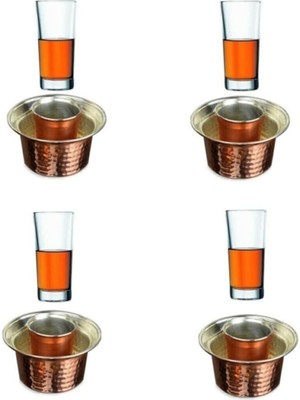 Vuralsin38 Uzun Bardak ve Bakır Ehlikeyf Seti 4 Kişilik