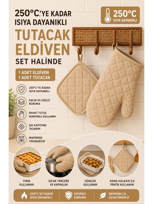 Fırın Eldiveni Fırın Tutacağı Premium Isı Geçirmez Mutfak Eldiveni Tutacak Isıya Dayanıklı Eldiven
