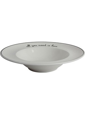 Porland Hope Düz Sade Porselen Çukur Tabak 26 cm Yuvarlak Şekil ile Şık Tasarım