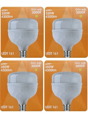Avarson (4 Adet) Osaka 60W (350W) Sarı Işık E27 Duylu (Kalın Duy) LED Torch Ampul