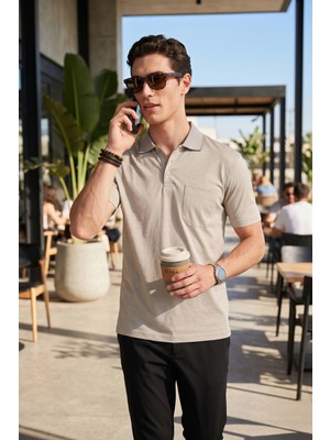 Buratti Pamuklu Regular Fit Göğüs Cepli Düğmeli Polo T Shirt Erkek Polo T Shirt 4565001