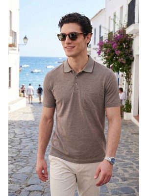 Buratti Pamuklu Regular Fit Göğüs Cepli Düğmeli Polo T Shirt Erkek Polo T Shirt 4565001