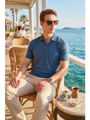 Buratti Pamuklu Regular Fit Göğüs Cepli Düğmeli Polo T Shirt Erkek Polo T Shirt 4565001