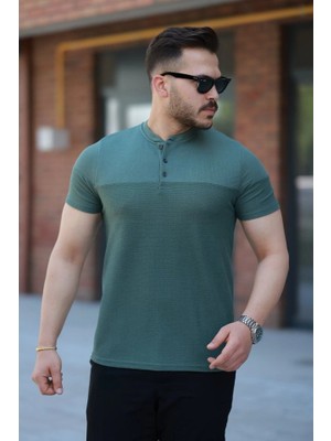 Lune Store Erkek Hakim Yakalı Kısa Kollu Pamuklu T-Shirt
