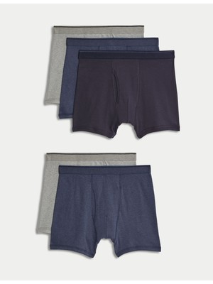 Marks & Spencer Saf Pamuklu 5'li Cool & Fresh™ Trunk Seti