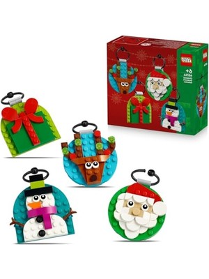 Die Grup LEGO Yılbaşı Süsü Koleksiyonu 40744 – 6 Yaş ve Üzeri Çocuklar Için Renkli Asılabilen Hediye, Noel Baba, Kardan Adam ve Ren Geyiği Yılbaşı Ağacı Süsleri Içeren Yaratıcı Oyuncak Yapım Seti (153 Parça)