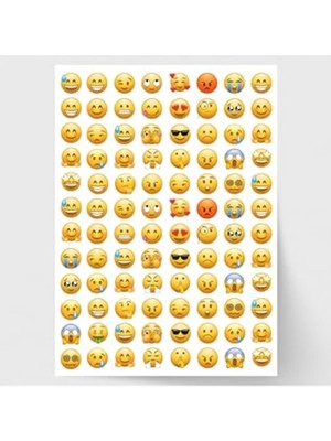 Die Grup Karışık Emoji, Duygu ve Yüz Ifadesi Sticker Seti, 1920 Adet