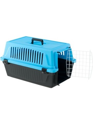 Die Grup Taşıma Kutusu Kedi, Köpek Taşıma Kutusu, 8 Kg'a Kadar Küçük Köpek ve Kediler, Kapı Plastik Demir, Havalandırma Delikleri, 37 x 58 x Y 32 Cm, Sert Kabuklu Taşıma Kabı Atlas 20 El, Açık Mavi          [enerji Sınıfı A+]