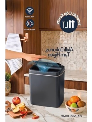 Die Grup Otomatik Hareket Sensörlü Çöp Kovası, Banyo Çöp Kovası, Çocuk Odası Çöp Sepeti, Çöp Kutusu, (2 Adet 1.5 V Aa Pil Ile Çalışır, Piller Pakete Dahil Değildir) 11 Litre - 26X18X29 cm (Antrasit, 11 Litre)